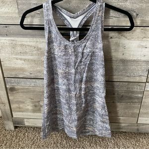 Lululemon Cool Racerback II Tank Top Luon Spray Jacquard Grey Pastel size 8